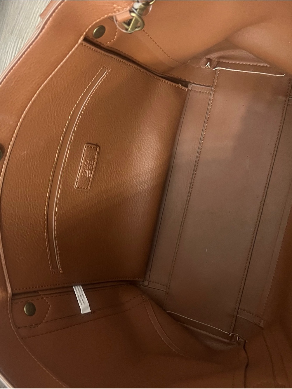 FRYE AND CO. Cognac Leather Tote with Matching Pouch - Picture 9 of 14